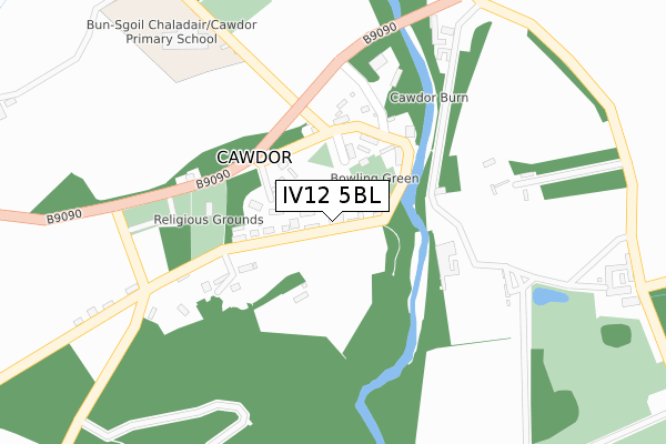 IV12 5BL map - large scale - OS Open Zoomstack (Ordnance Survey)