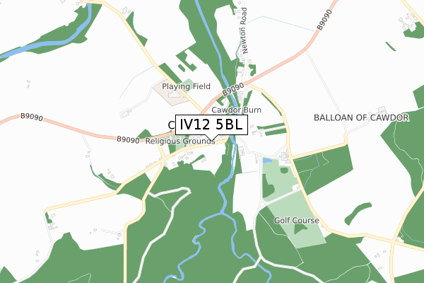 IV12 5BL map - small scale - OS Open Zoomstack (Ordnance Survey)