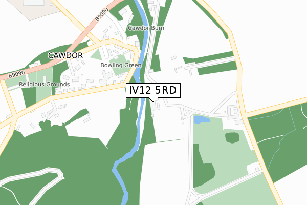 IV12 5RD map - large scale - OS Open Zoomstack (Ordnance Survey)