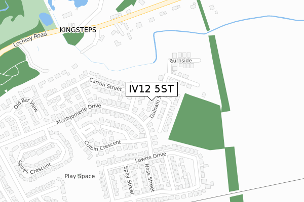 IV12 5ST map - large scale - OS Open Zoomstack (Ordnance Survey)