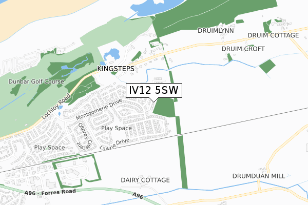 IV12 5SW map - small scale - OS Open Zoomstack (Ordnance Survey)