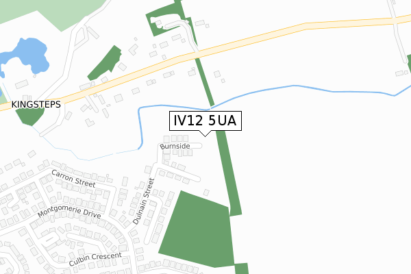 IV12 5UA map - large scale - OS Open Zoomstack (Ordnance Survey)