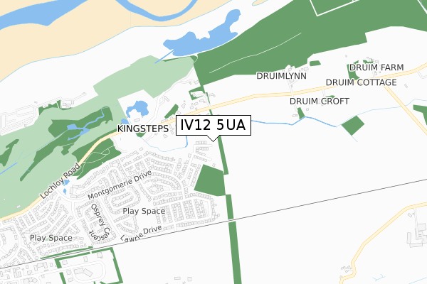 IV12 5UA map - small scale - OS Open Zoomstack (Ordnance Survey)