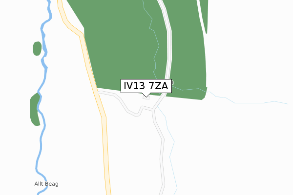 IV13 7ZA map - large scale - OS Open Zoomstack (Ordnance Survey)