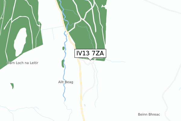 IV13 7ZA map - small scale - OS Open Zoomstack (Ordnance Survey)