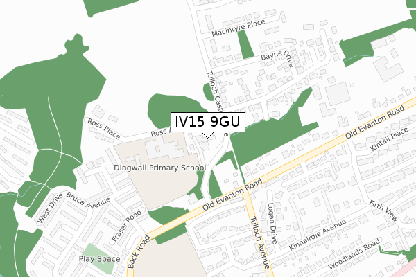 IV15 9GU map - large scale - OS Open Zoomstack (Ordnance Survey)