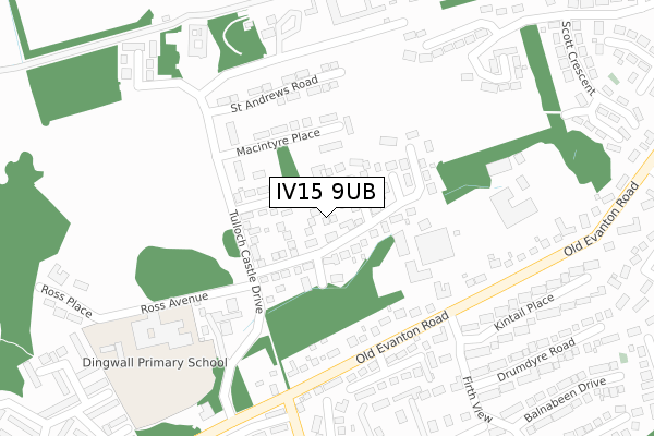 IV15 9UB map - large scale - OS Open Zoomstack (Ordnance Survey)