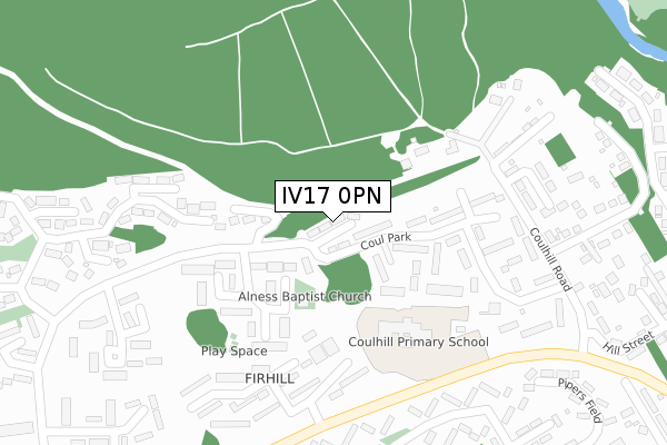 IV17 0PN map - large scale - OS Open Zoomstack (Ordnance Survey)