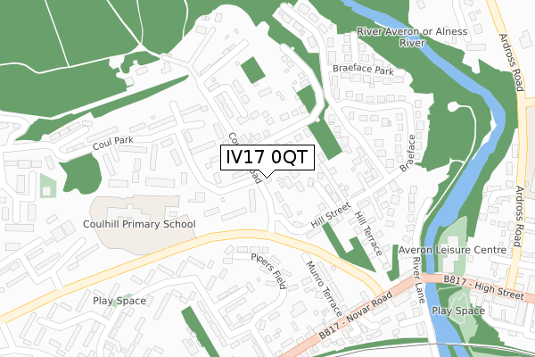 IV17 0QT map - large scale - OS Open Zoomstack (Ordnance Survey)