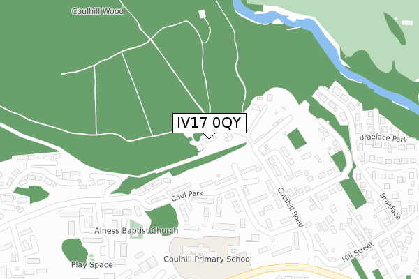 IV17 0QY map - large scale - OS Open Zoomstack (Ordnance Survey)