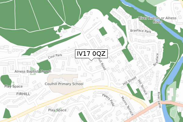 IV17 0QZ map - large scale - OS Open Zoomstack (Ordnance Survey)