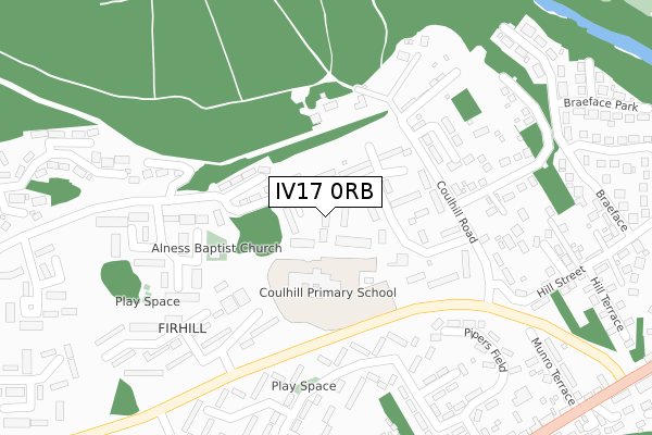 IV17 0RB map - large scale - OS Open Zoomstack (Ordnance Survey)