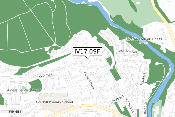 IV17 0SF map - large scale - OS Open Zoomstack (Ordnance Survey)