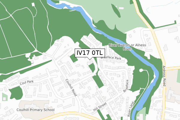 IV17 0TL map - large scale - OS Open Zoomstack (Ordnance Survey)