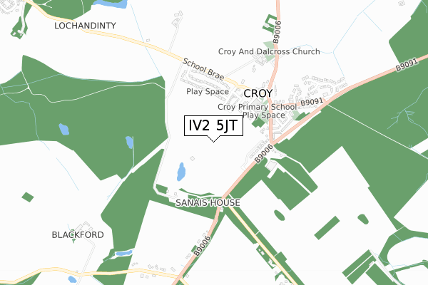 IV2 5JT map - small scale - OS Open Zoomstack (Ordnance Survey)