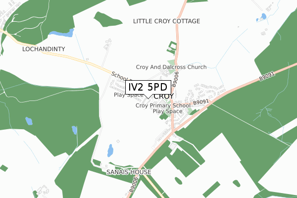 IV2 5PD map - small scale - OS Open Zoomstack (Ordnance Survey)