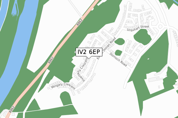 IV2 6EP map - large scale - OS Open Zoomstack (Ordnance Survey)