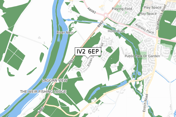 IV2 6EP map - small scale - OS Open Zoomstack (Ordnance Survey)