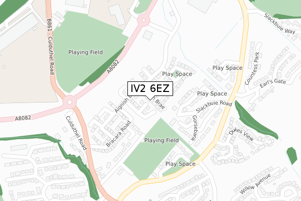 IV2 6EZ map - large scale - OS Open Zoomstack (Ordnance Survey)