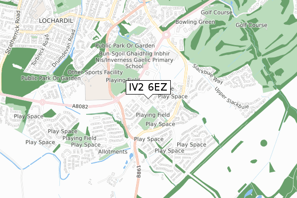 IV2 6EZ map - small scale - OS Open Zoomstack (Ordnance Survey)