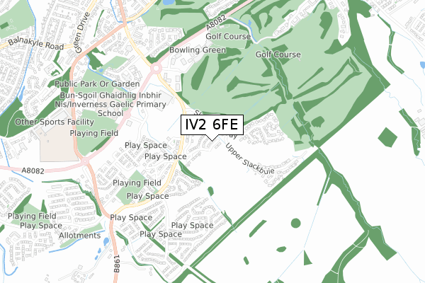 IV2 6FE map - small scale - OS Open Zoomstack (Ordnance Survey)