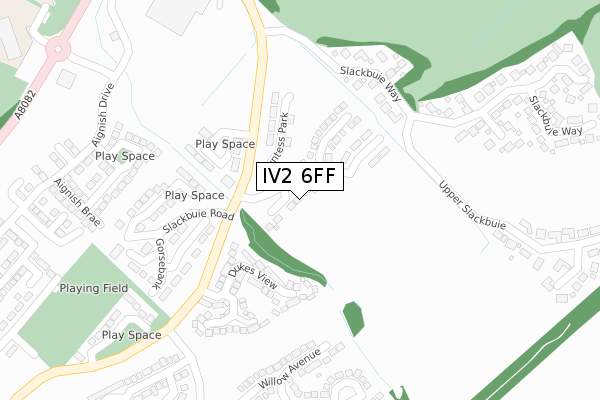 IV2 6FF map - large scale - OS Open Zoomstack (Ordnance Survey)