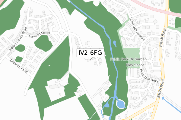 IV2 6FG map - large scale - OS Open Zoomstack (Ordnance Survey)