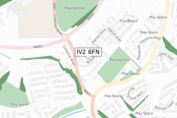 IV2 6FN map - large scale - OS Open Zoomstack (Ordnance Survey)