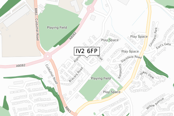 IV2 6FP map - large scale - OS Open Zoomstack (Ordnance Survey)