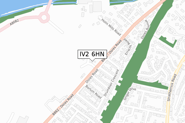 IV2 6HN map - large scale - OS Open Zoomstack (Ordnance Survey)