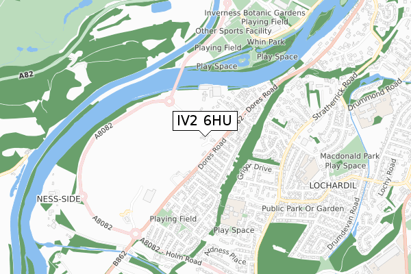 IV2 6HU map - small scale - OS Open Zoomstack (Ordnance Survey)