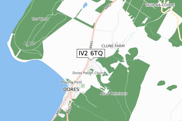 IV2 6TQ map - small scale - OS Open Zoomstack (Ordnance Survey)