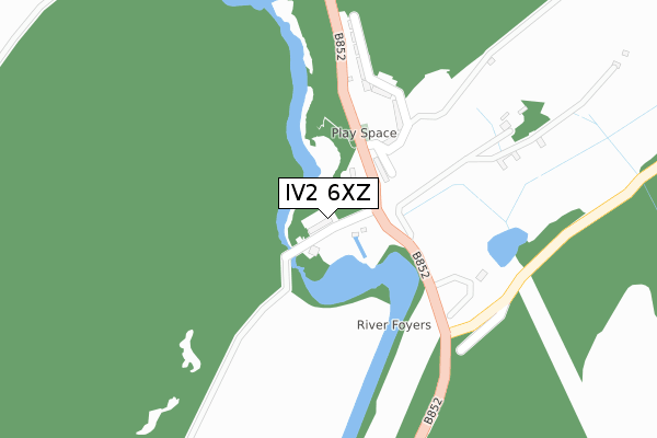 IV2 6XZ map - large scale - OS Open Zoomstack (Ordnance Survey)