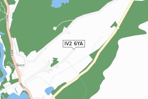 IV2 6YA map - large scale - OS Open Zoomstack (Ordnance Survey)