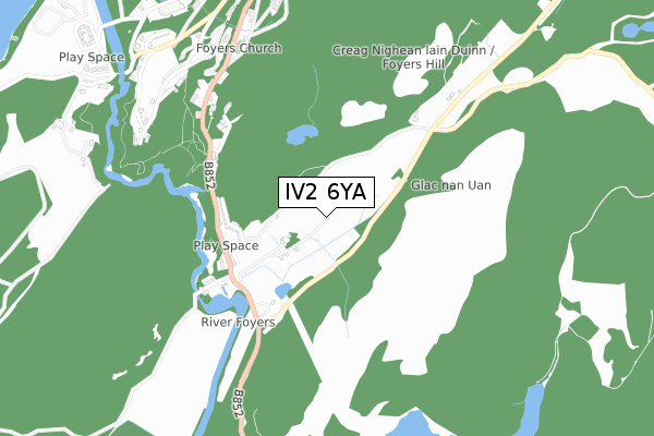 IV2 6YA map - small scale - OS Open Zoomstack (Ordnance Survey)