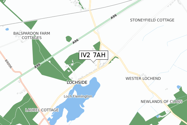 IV2 7AH map - small scale - OS Open Zoomstack (Ordnance Survey)