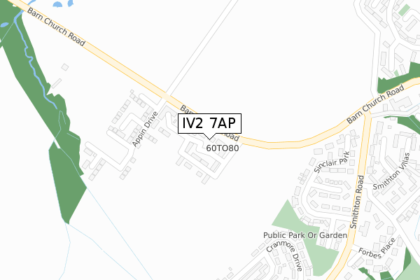 IV2 7AP map - large scale - OS Open Zoomstack (Ordnance Survey)