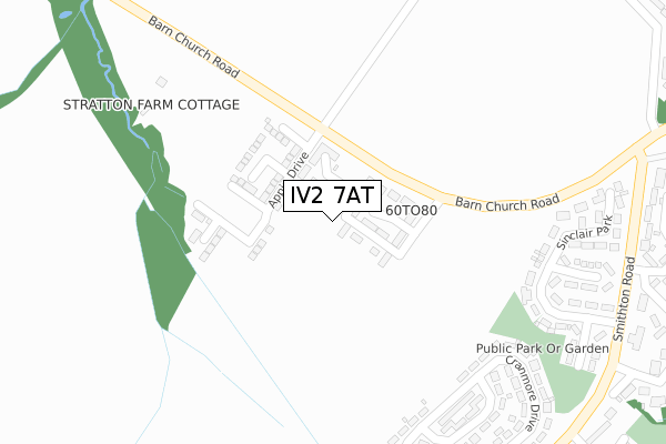 IV2 7AT map - large scale - OS Open Zoomstack (Ordnance Survey)