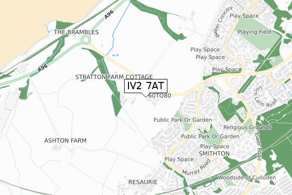 IV2 7AT map - small scale - OS Open Zoomstack (Ordnance Survey)