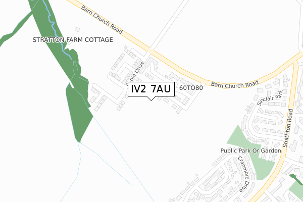 IV2 7AU map - large scale - OS Open Zoomstack (Ordnance Survey)