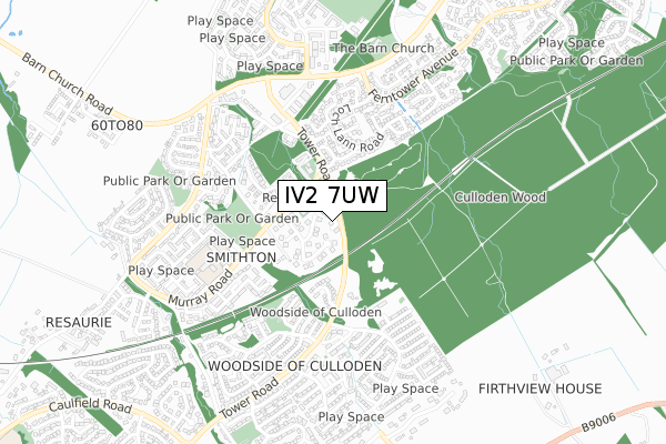 IV2 7UW map - small scale - OS Open Zoomstack (Ordnance Survey)