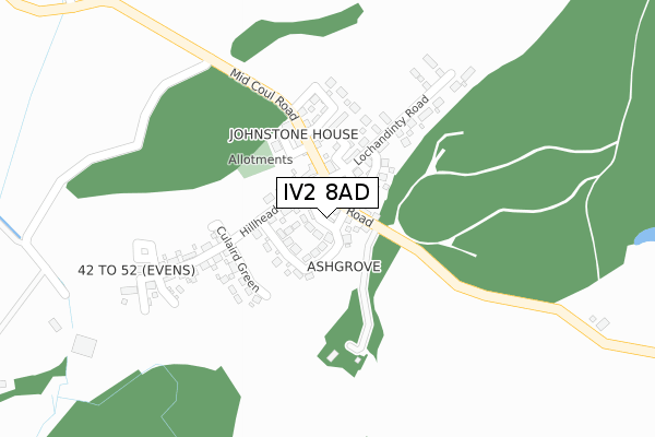 IV2 8AD map - large scale - OS Open Zoomstack (Ordnance Survey)