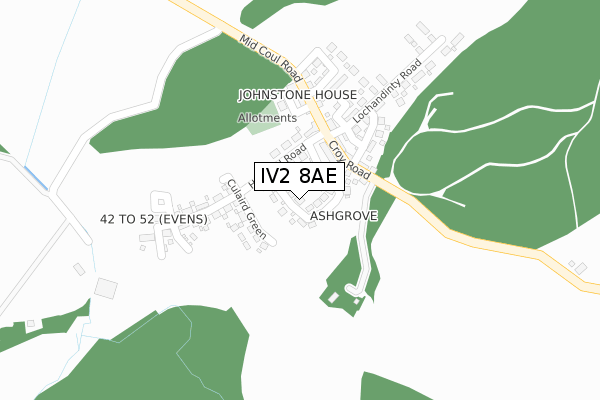 IV2 8AE map - large scale - OS Open Zoomstack (Ordnance Survey)