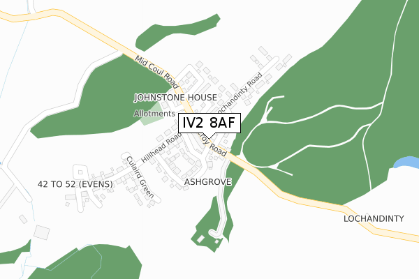 IV2 8AF map - large scale - OS Open Zoomstack (Ordnance Survey)