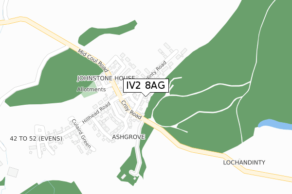 IV2 8AG map - large scale - OS Open Zoomstack (Ordnance Survey)