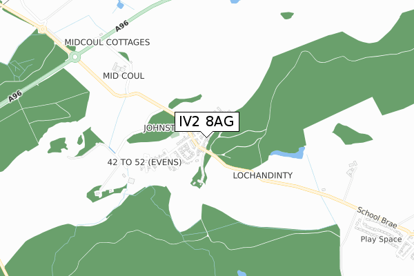 IV2 8AG map - small scale - OS Open Zoomstack (Ordnance Survey)