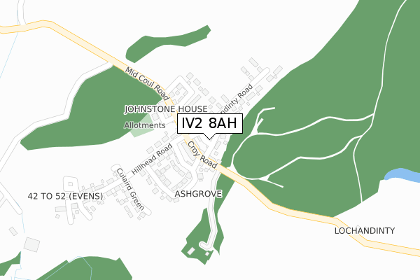 IV2 8AH map - large scale - OS Open Zoomstack (Ordnance Survey)