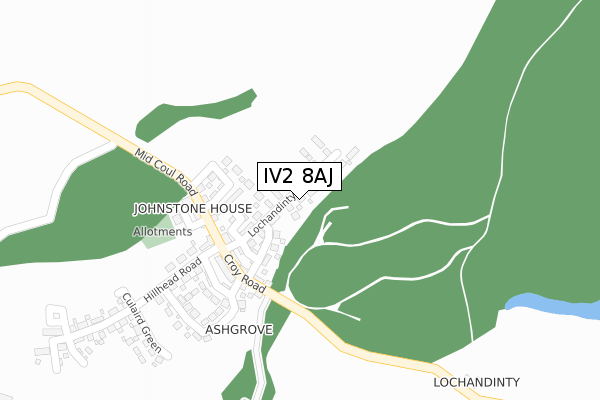 IV2 8AJ map - large scale - OS Open Zoomstack (Ordnance Survey)