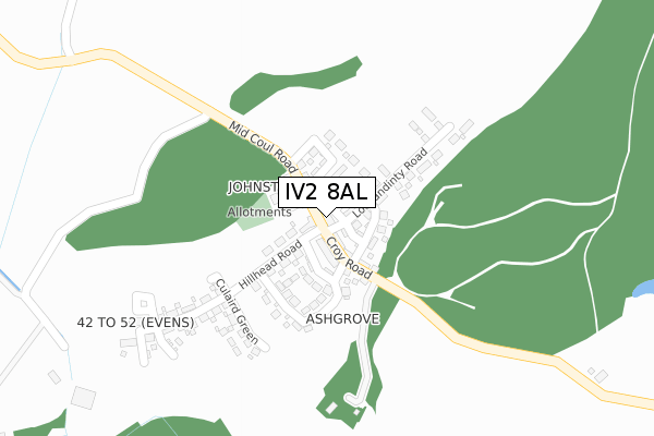 IV2 8AL map - large scale - OS Open Zoomstack (Ordnance Survey)