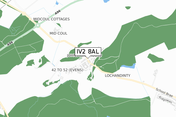 IV2 8AL map - small scale - OS Open Zoomstack (Ordnance Survey)